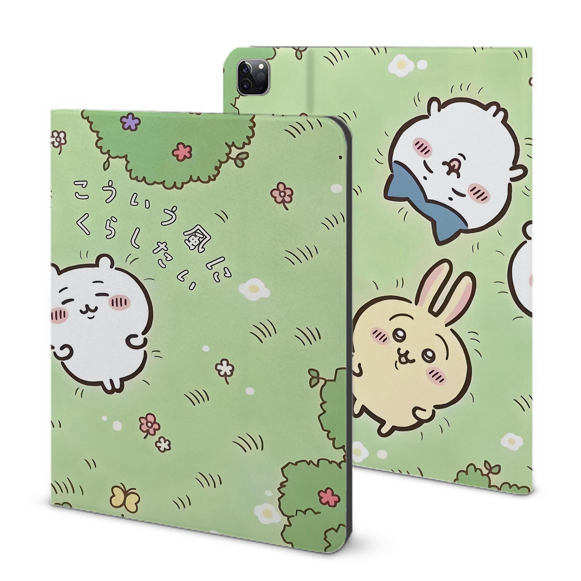 （画像用） ちいかわ Chii-kawa IPad ケース ブック型 PUレザー TPU 耐衝撃 軽量 薄型 ペン収納なし 全面保護 IPad 各モデル対応
